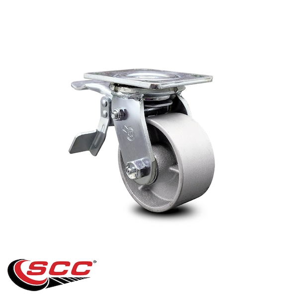 4 Inch Semi Steel Swivel Caster with Ball Bearing and Total Lock Brake SCC